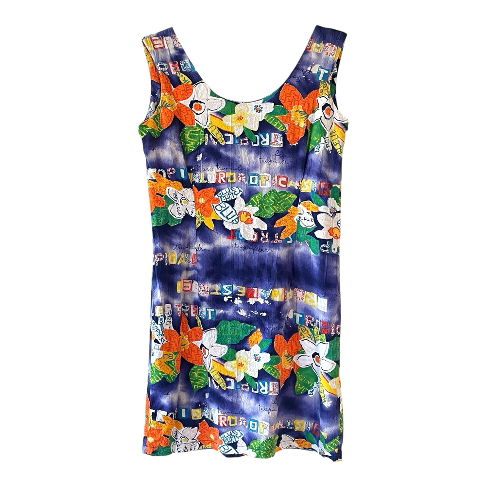 Vintage JAMS WORLD Hawaii Size 9 Purple Sleeveless Tank Dress Tropicale Juniors
